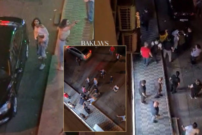 Bakıda gecə saatlarında polisə hücum olunub - VİDEO