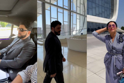 Yusif Eyvazov həyat yoldaşı ilə Bakıya gəlib