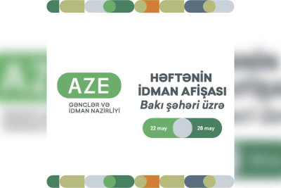 Gənclər və İdman Nazirliyi 22-28 may tarixlərinə idman afişasını yayıb