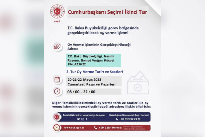 Bakıda olan Türkiyə vətəndaşları nə zaman II tur üçün səs verə bilərlər