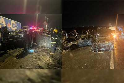 Binəqədi rayonunda qəzada avtomobil alışıb