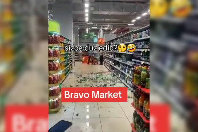 “Bravo”da spirtli içki şüşələrini sındıran şəxs saxlanılıb: YENİLƏNİB