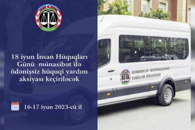 Bakıda vəkillər sakinlərə ödənişsiz hüquqi yardım edəcəklər
