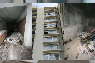 Prokurorluq işçiləri üçün tikilmiş binada yaşayan sakinlər hər gün təhlükə ilə üzləşirlər - VİDEO