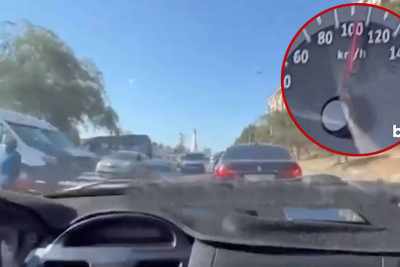 Yaşayış məntəqəsində 110 km/saat sürətlə hərəkətdə olan “Saipa” “BMW”-yə çarpılıb - VİDEO