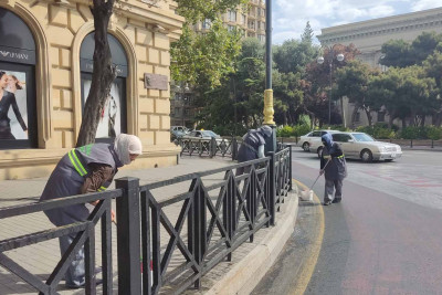 Səbail rayonunda təmizlik işləri aparılır