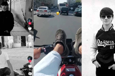 Yeniyetmə motosikletçi özünü və başqalarını təhlükəyə atıb - VİDEO