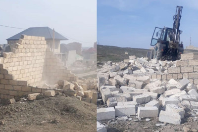 Qaradağ rayonunda qanunsuz tikililər sökülüb