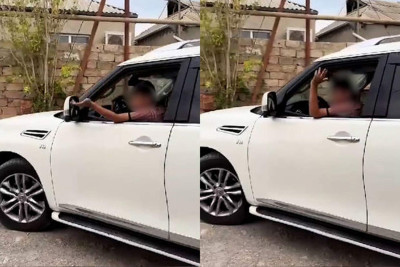Bakıda azyaşlı uşaq “Nissan Patrol” sürüb