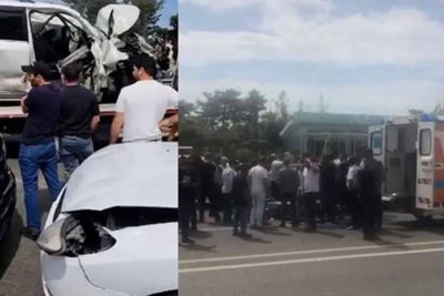 Aeroport yolunda zəncirvari qəza baş verib - VİDEO