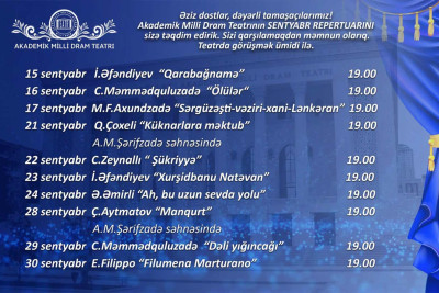 Yeni teatr mövsümünün açılışı: tamaşa sevənləri hansı yeniliklər gözləyir?
