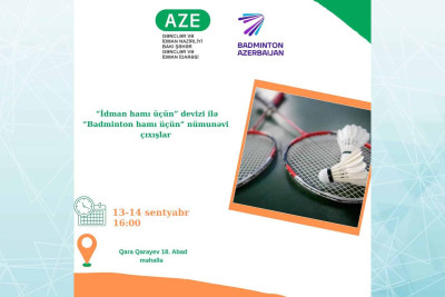 Bakıda badminton idman növü üzrə nümunəvi çıxışlar təşkil olunacaq