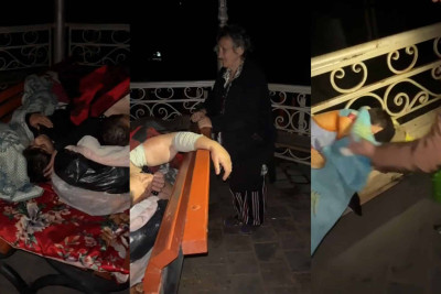 Nənələri ilə parkda yatan 4 uşaq sığınacağa yerləşdirilib