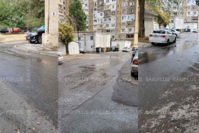 Yasamalda kanalizasiya suyu daşaraq küçələrə axır