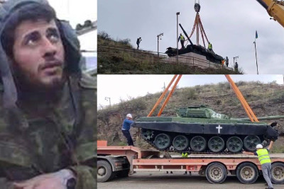 Milli Qəhrəmanının məhv etdiyi tank Şuşanın girişindən götürülüb