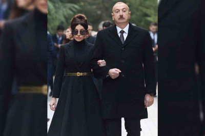 Prezident və birinci xanım Zəfər parkında olublar