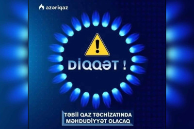 Binəqədi rayonunda qaz təchizatı dayandırılacaq