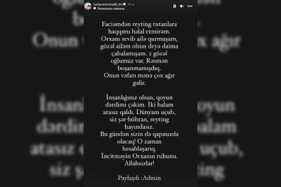 Məşhur jurnalist intihar edən əri ilə bağlı yayılan xəbərə münasibət bildirib