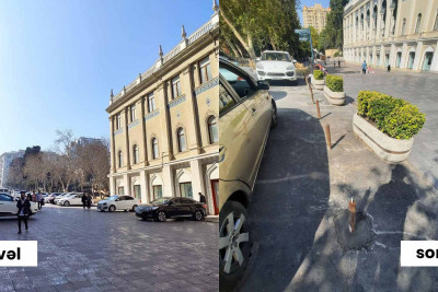 İllərlə parkinq olan ərazi piyadaların istifadəsinə verilib