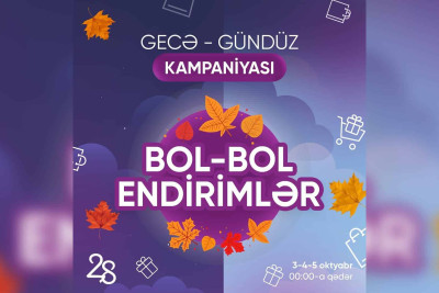 “28 Mall”da "Gecə-gündüz" endirim kampaniyası keçirilir