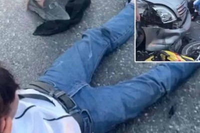 Mərdəkanda “Opel Astra” iki kuryeri vurub – VİDEO