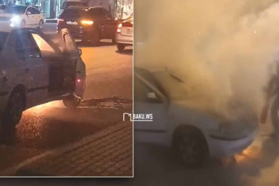 Əhmədlidə qazinin avtomobili yanıb