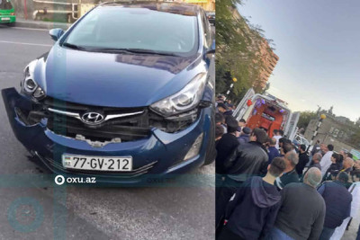 Xətaidə avtomobil və motosiklet toqquşub
