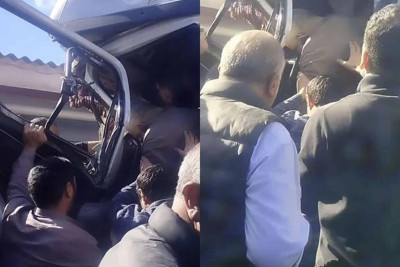 Bakı-Quba yolunda yük avtomobilləri toqquşub: ölən var
