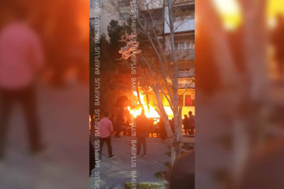 Günəşlidə güclü külək nəticəsində yanğın olub – VİDEO