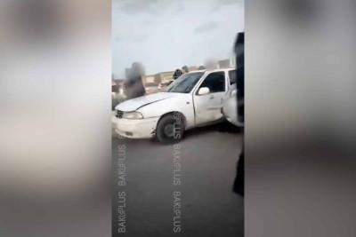 Qaradağ rayonunda iki avtomobil toqquşub - VİDEO