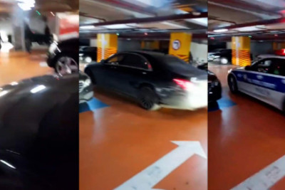 Paytaxtda sürücü polisdən yeraltı parkinqdə gizlənməyə çalışıb