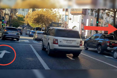 Bakının mərkəzində yol nişanı çəkilmiş cizgilərə uyğun gəlmir