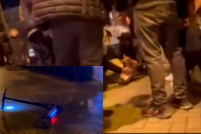 Bulvarda skuter sürən qadın və övladı xəsarət alıblar – VİDEO