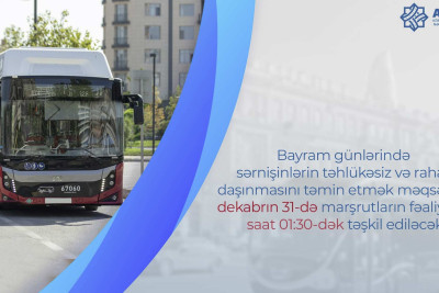 Bayramla əlaqədar avtobusların iş rejimi dəyişdirilib