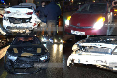 Ziya Bünyadov prospektində 4 avtomobil toqquşub