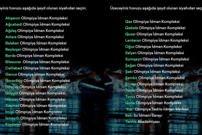 Paytaxtda və respublika ərazisində “Üzgüçülük hamı üçün” yarışı keçiriləcək