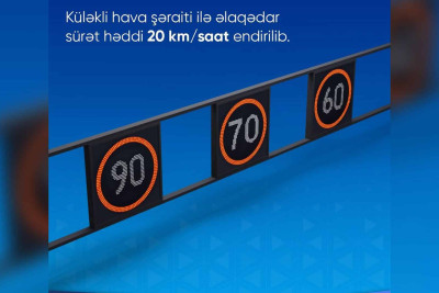 Bakıda magistral yolda sürət həddi endirilib