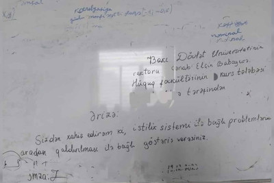 BDU-nun tələbələri istilik sisteminin olmamasına görə dərslərə gəlmirlər