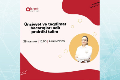 “Ünsiyyət və təqdimat bacarıqları” adlı ödənişsiz təlim baş tutacaq