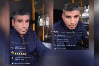 Tiktoker avtobus sürücüsü sükan arxasında canlı açıb – VİDEO