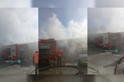 Nərimanovda “AP Plaza” yanır