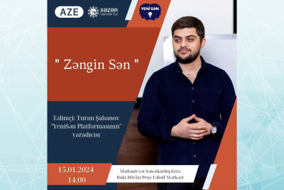 Xəzər Gənclər Evində “Zəngin Sən” adlı seminar keçiriləcək