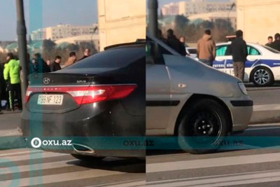 Nərimanovda YPX avtomobili qəzaya uğrayıb – VİDEO
