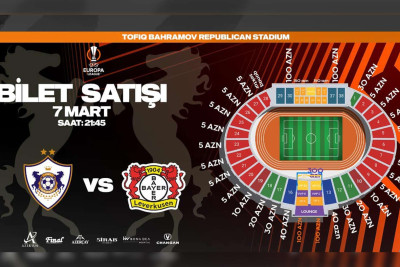 “Qarabağ” – “Bayer” matçına biletlərin satışa çıxma vaxtı açıqlanıb