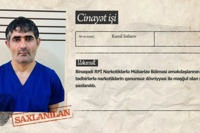 Binəqədi rayonunda polis narkokuryerliklə məşğul olan şəxsi saxlayıb