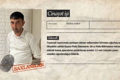 İdman zalının mühafizəçisi iş yerindən oğurluq edib