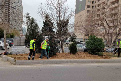 Nəsimi: Xətai prospektində piyada səkisi yaradılıb