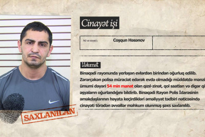 Binəqədidə çətirlə evdən oğurluq edən şəxs tutulub