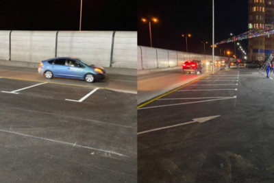 Bakıda piyada səkisini parkinqə çeviriblər