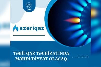 Xətai və Xəzər rayonlarına qazın verilişi dayandırılıb